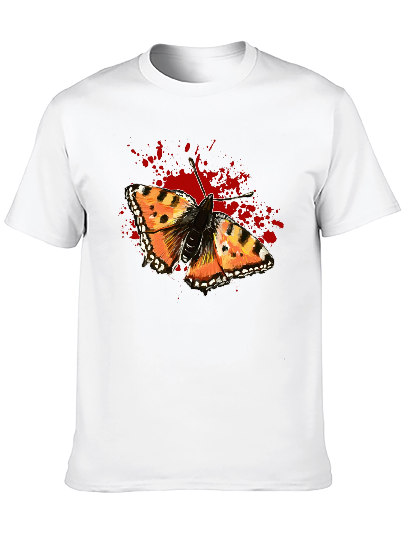 Butterfly Splatter Graphic Black T-Shirt