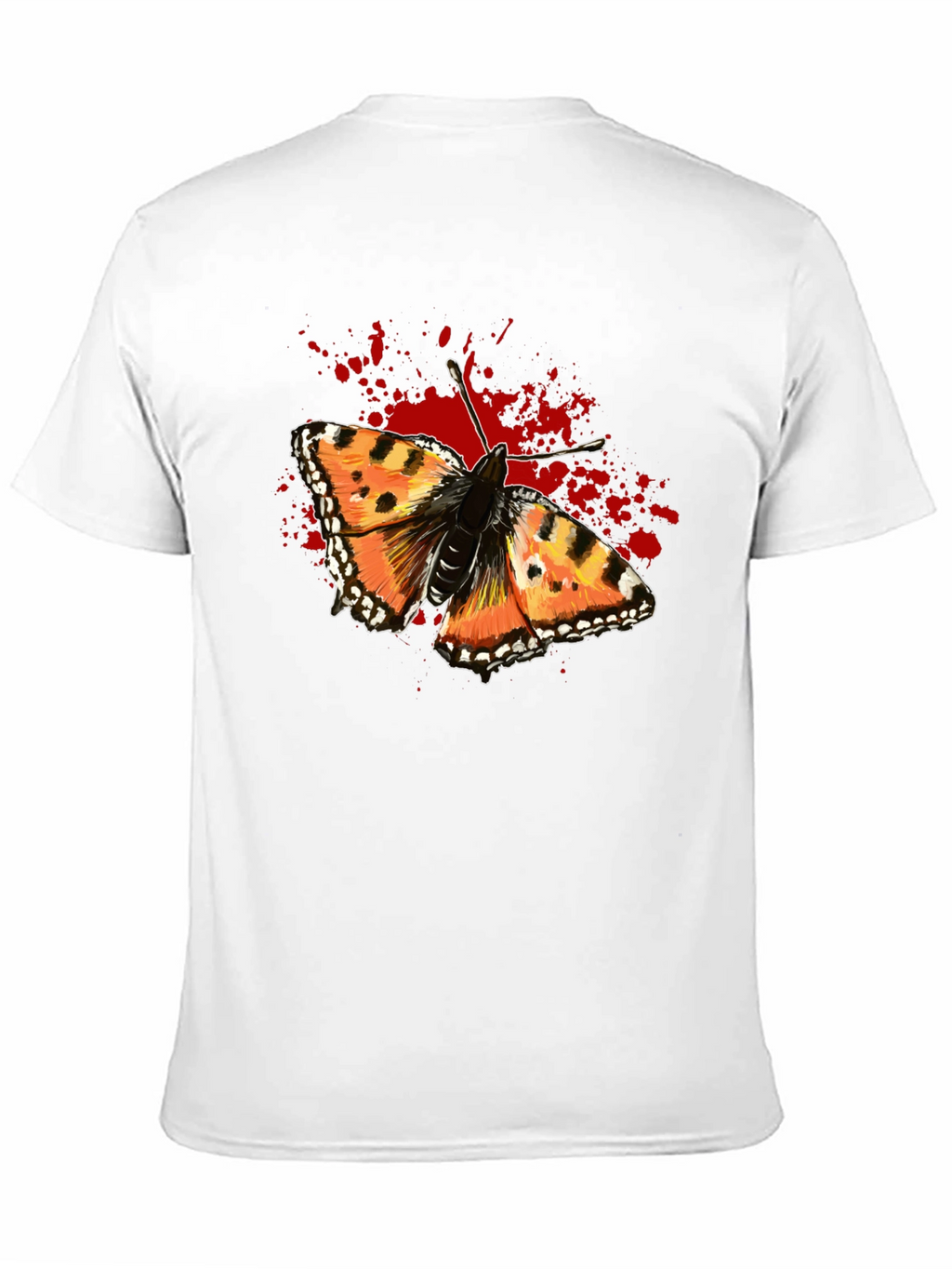 Butterfly Splatter Graphic Black T-Shirt