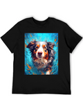 Dog Art Black T-Shirt - Unique Canine Design