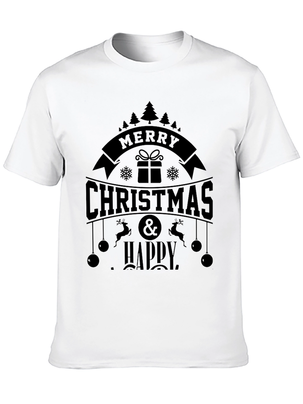 Merry Christmas & Happy New Year Black T-Shirt