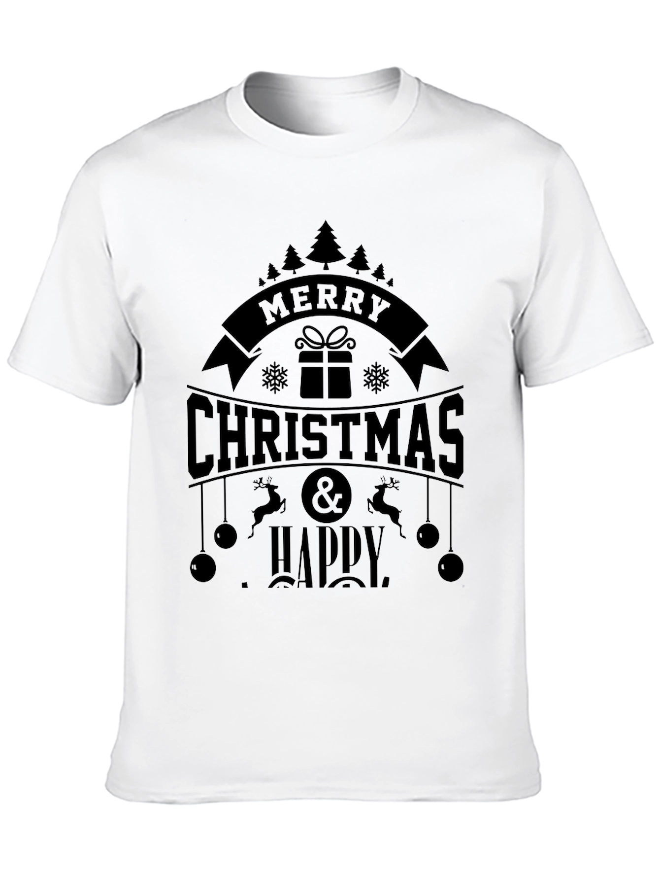 Merry Christmas & Happy New Year Black T-Shirt
