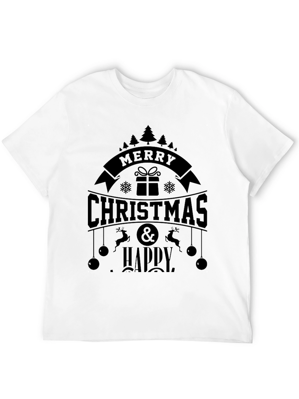 Merry Christmas & Happy New Year Black T-Shirt