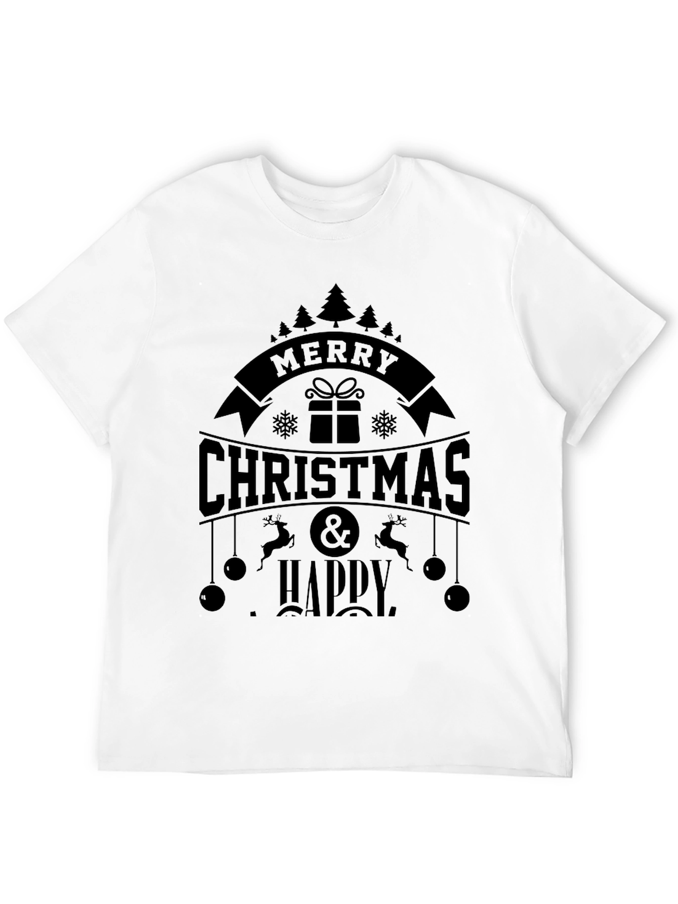 Merry Christmas & Happy New Year Black T-Shirt