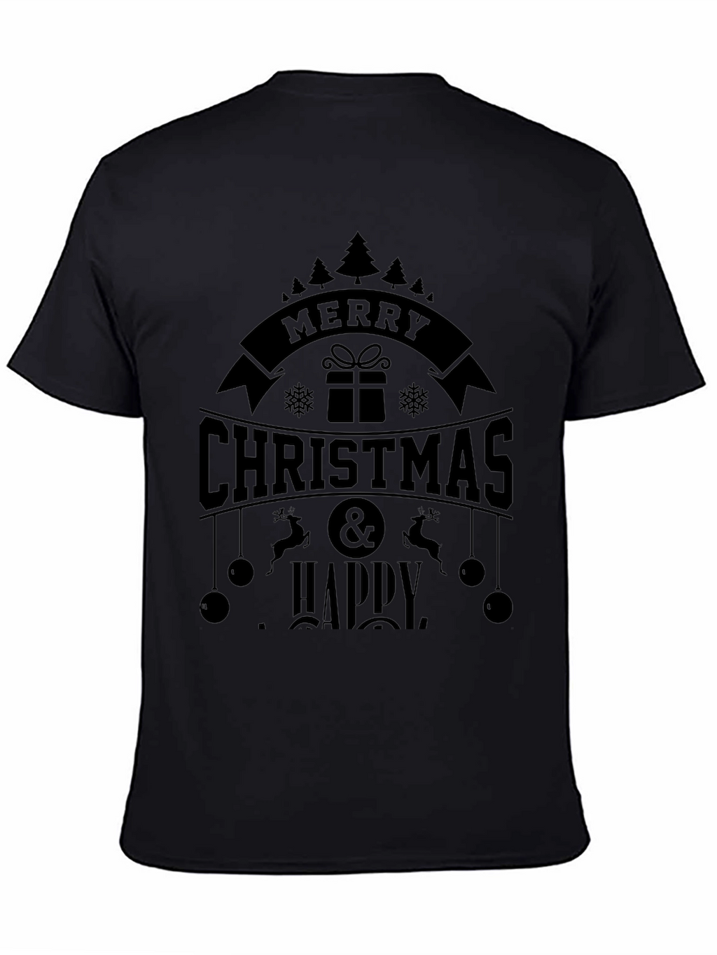 Merry Christmas & Happy New Year Black T-Shirt