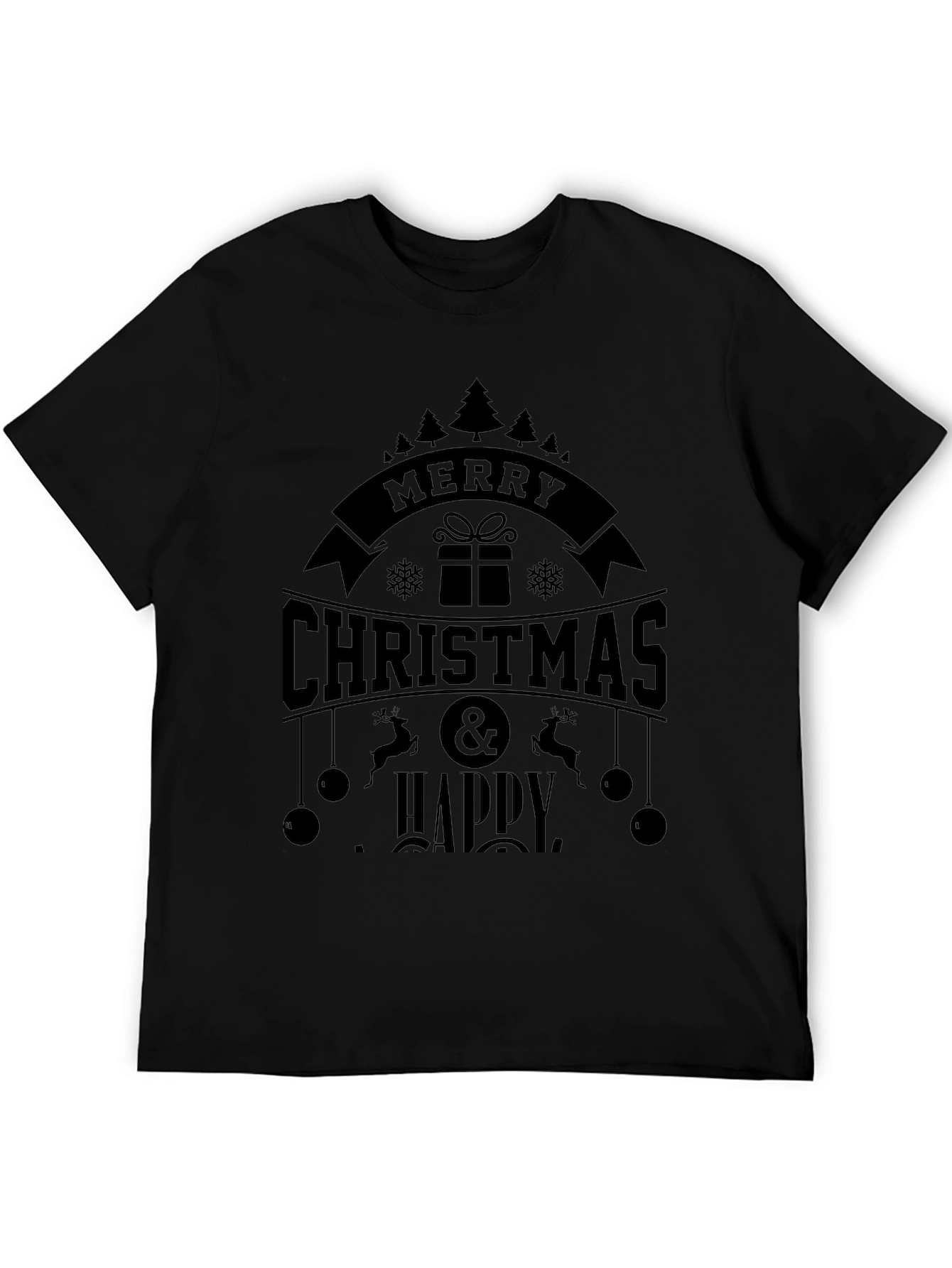 Merry Christmas & Happy New Year Black T-Shirt