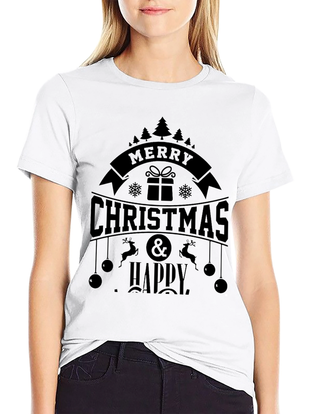 Merry Christmas & Happy New Year Black T-Shirt