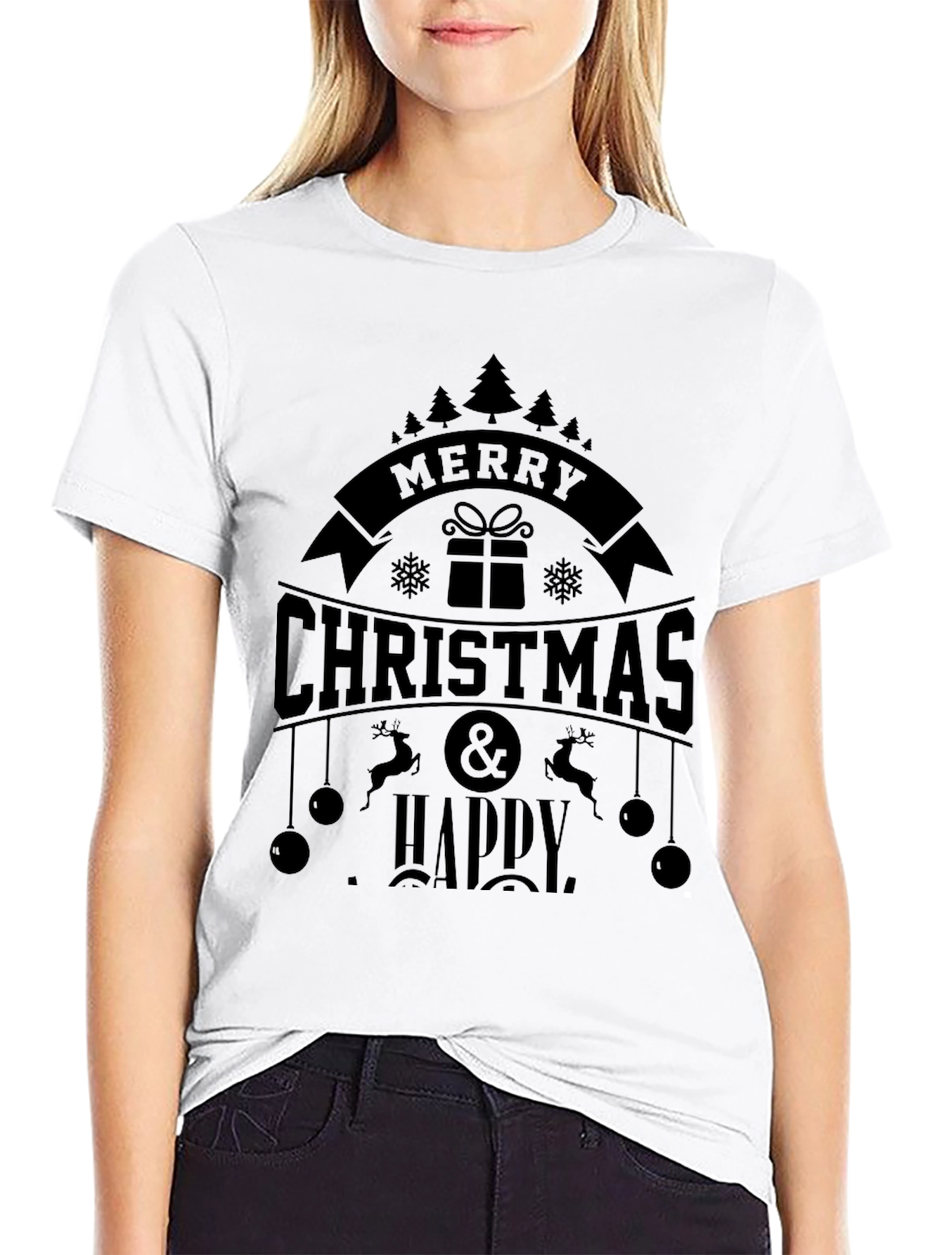 Merry Christmas & Happy New Year Black T-Shirt