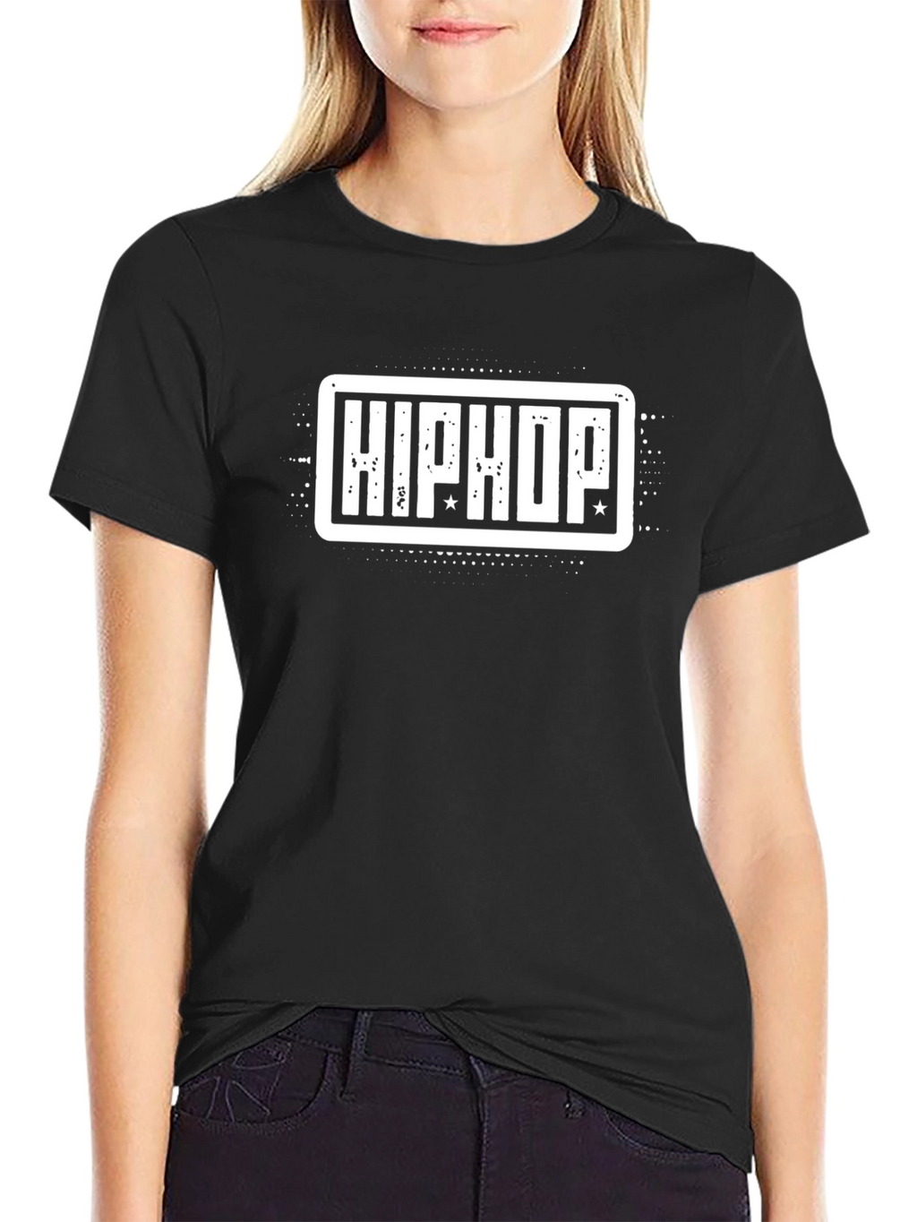 Hip Hop Graphic Print T-Shirt - Casual Black Tee