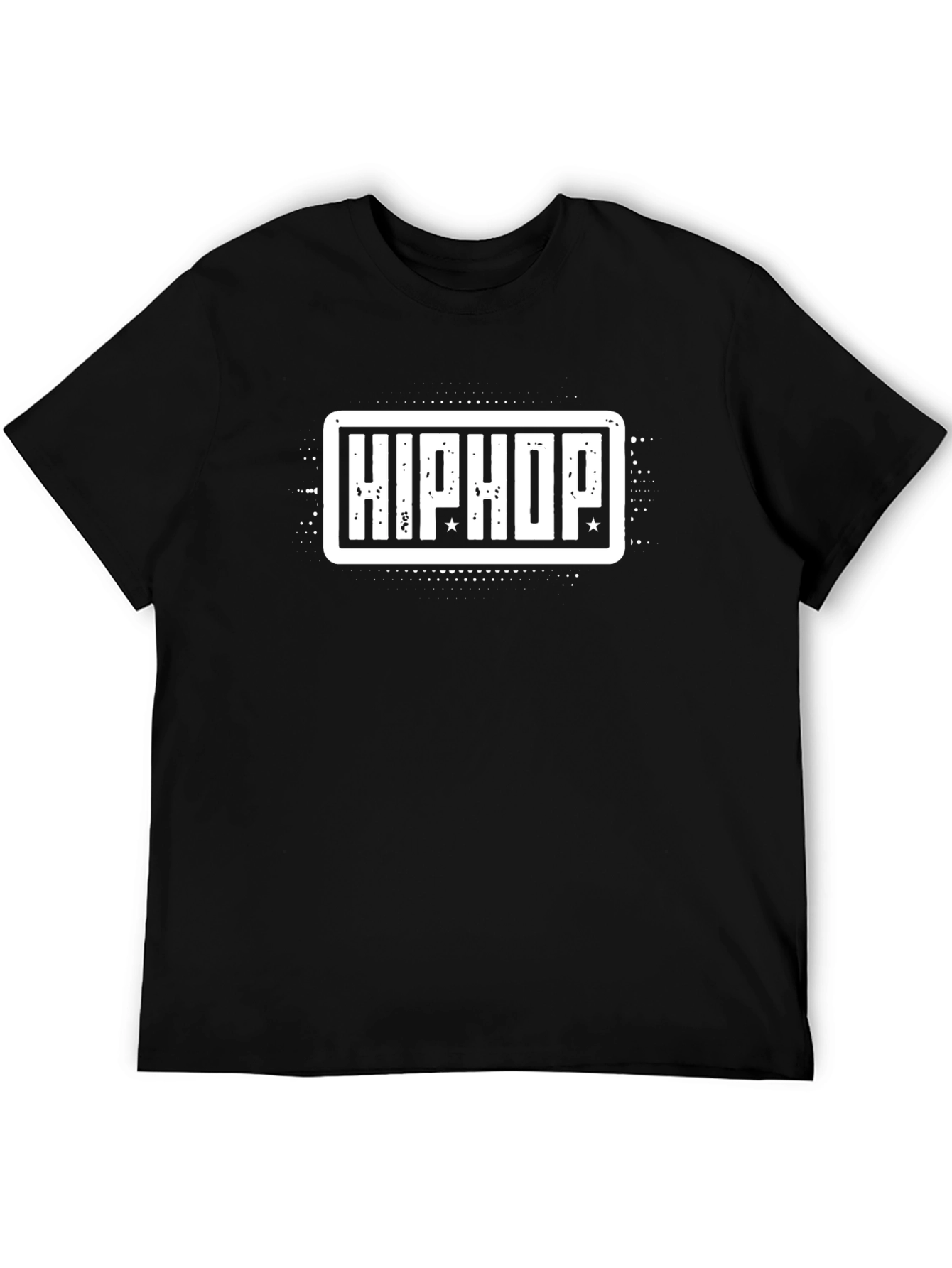 Hip Hop Graphic Print T-Shirt - Casual Black Tee