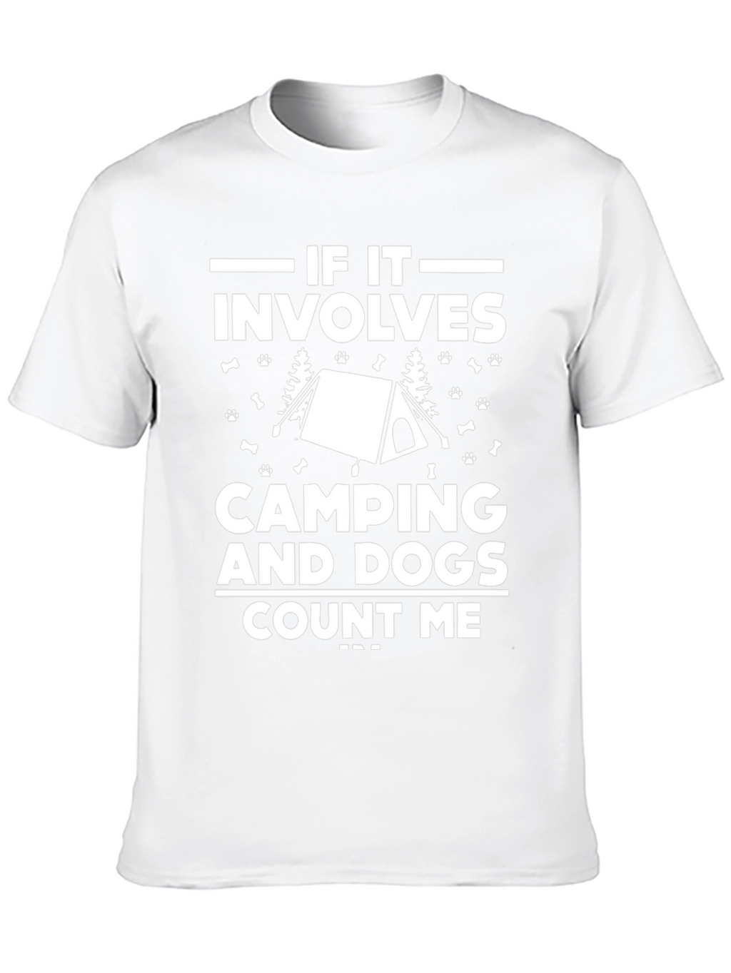 Camping and Dogs T-Shirt - Mens Black Graphic Tee