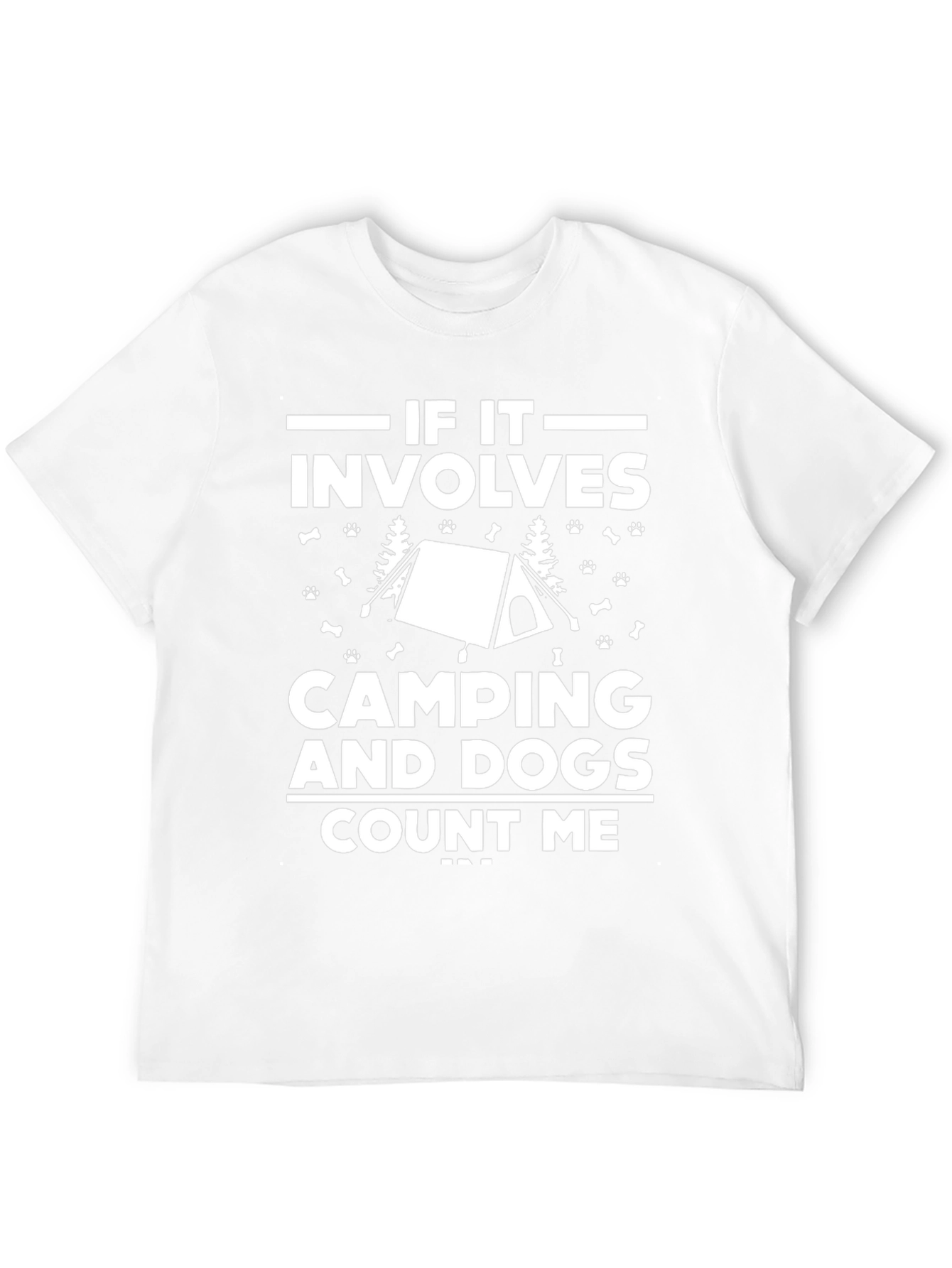 Camping and Dogs T-Shirt - Mens Black Graphic Tee
