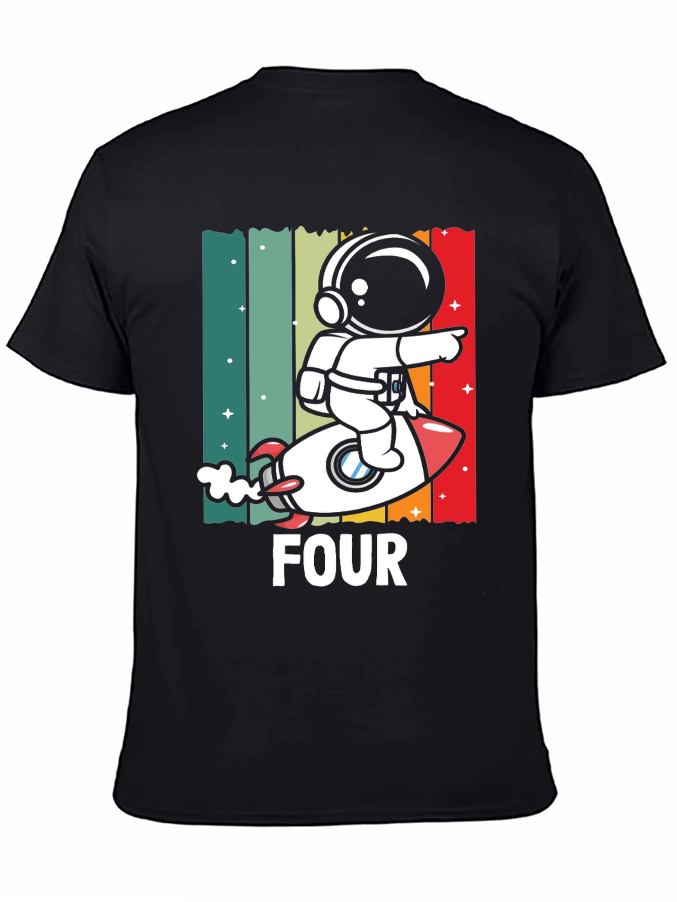 Astronaut Four Birthday T-Shirt