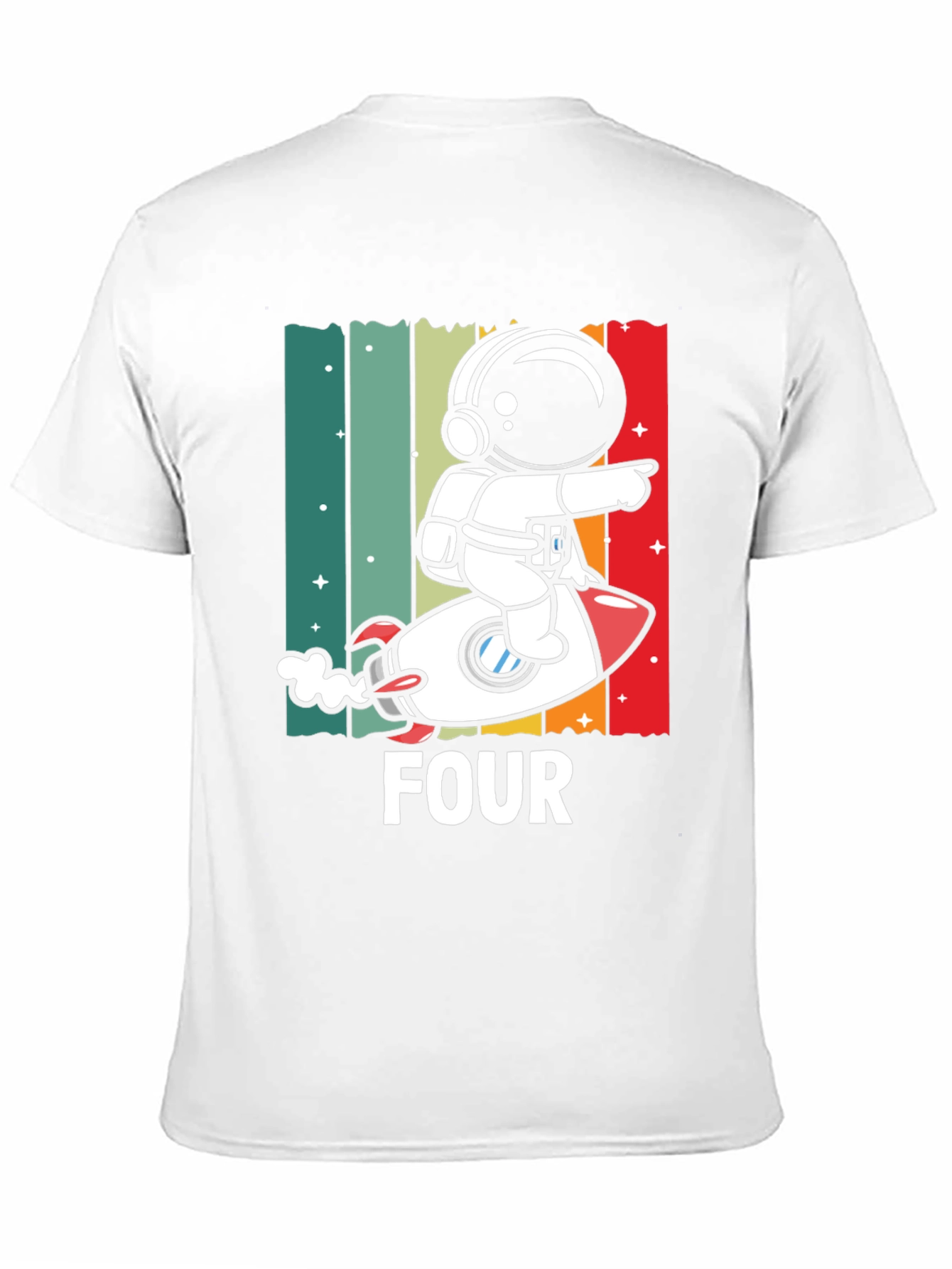 Astronaut Four Birthday T-Shirt