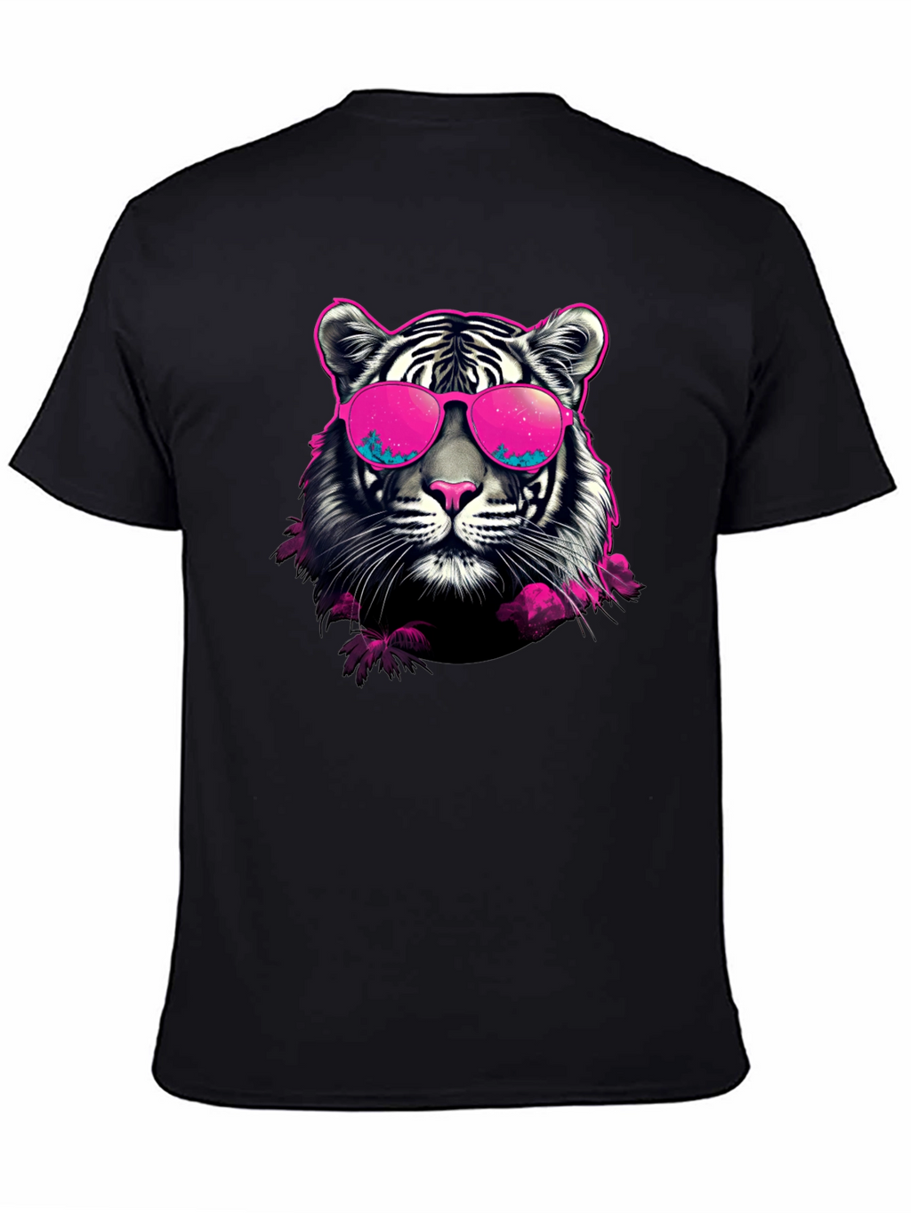 Cool Tiger Graphic Print Crew Neck T-Shirt