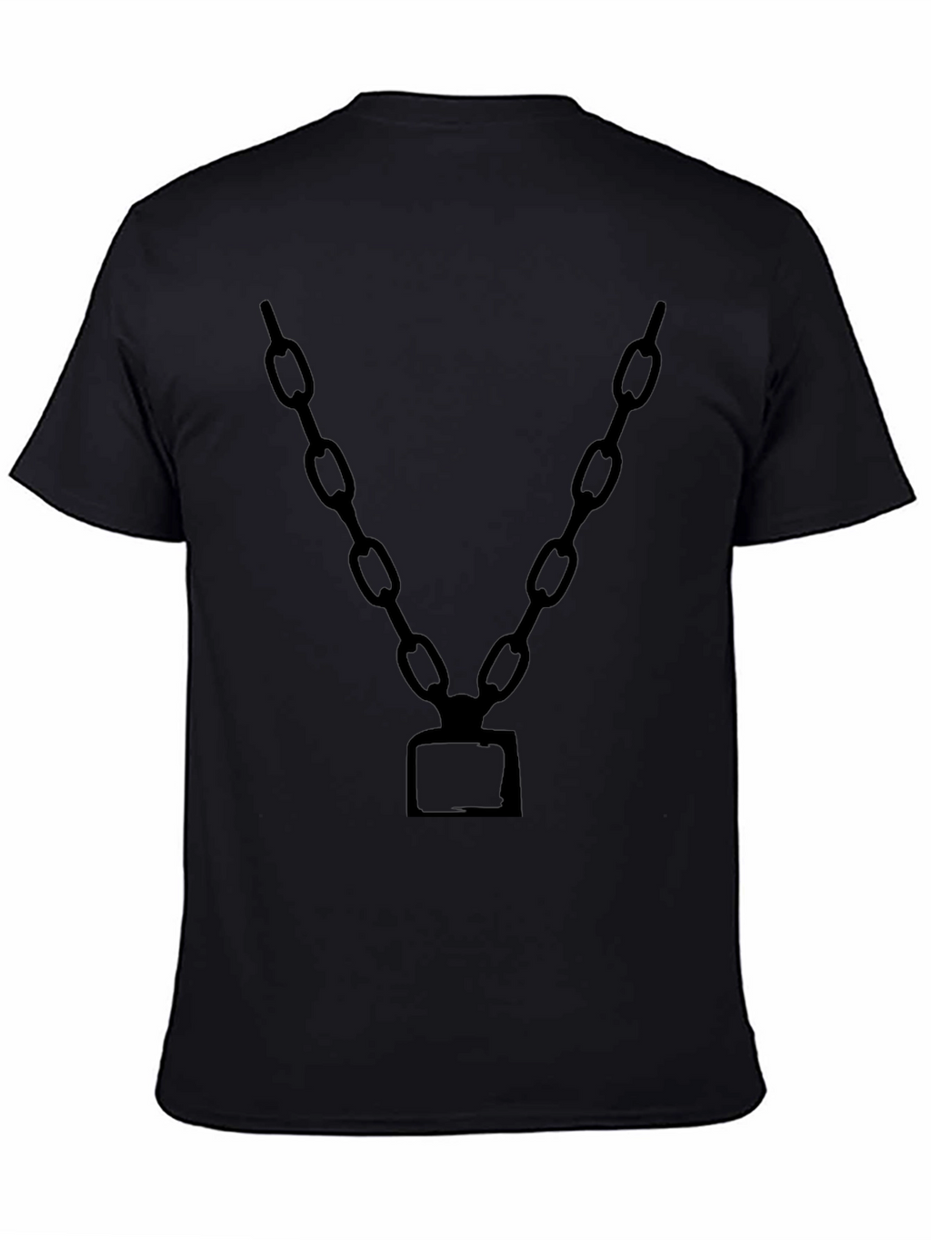 Mens Black Chain Graphic Tee - Bold Statement T-Shirt