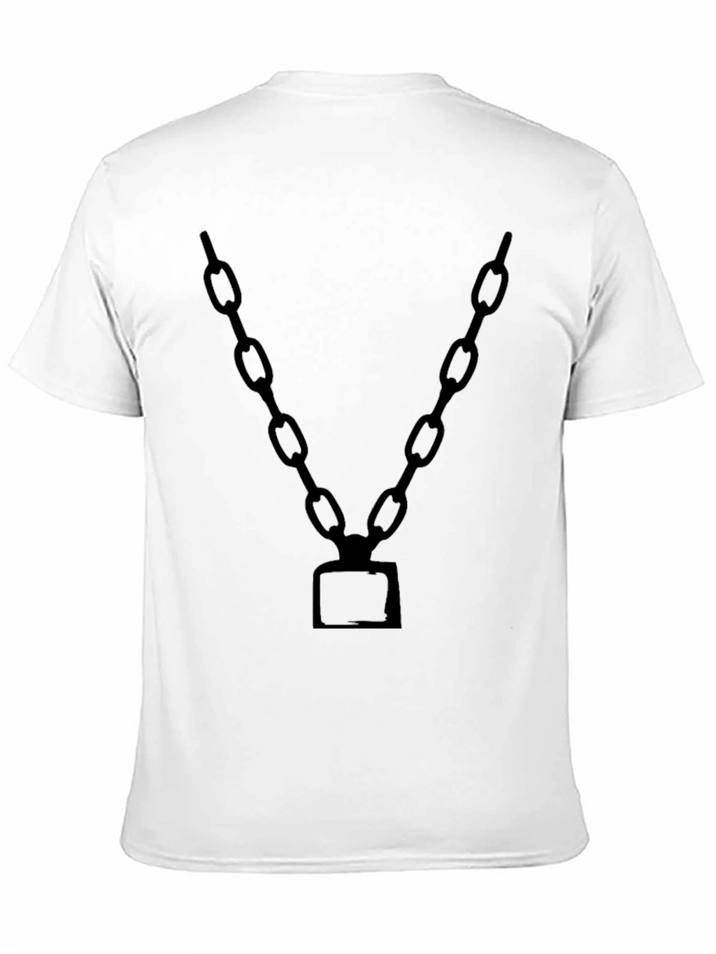 Mens Black Chain Graphic Tee - Bold Statement T-Shirt