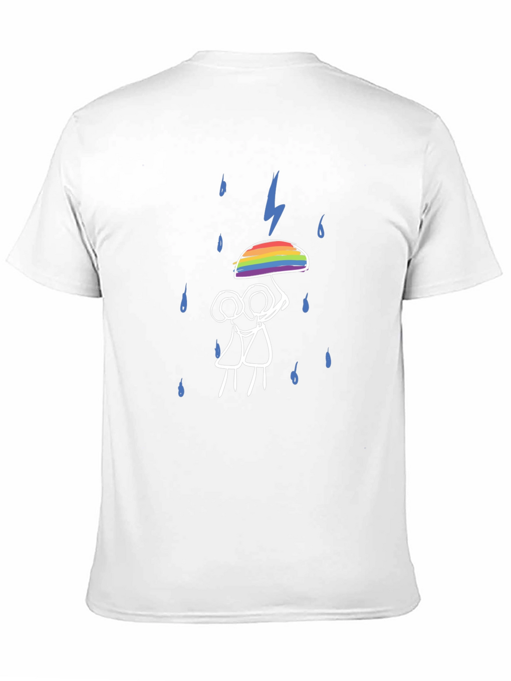LGBTQ+ Pride Rainbow Umbrella Stick Figure T-Shirt