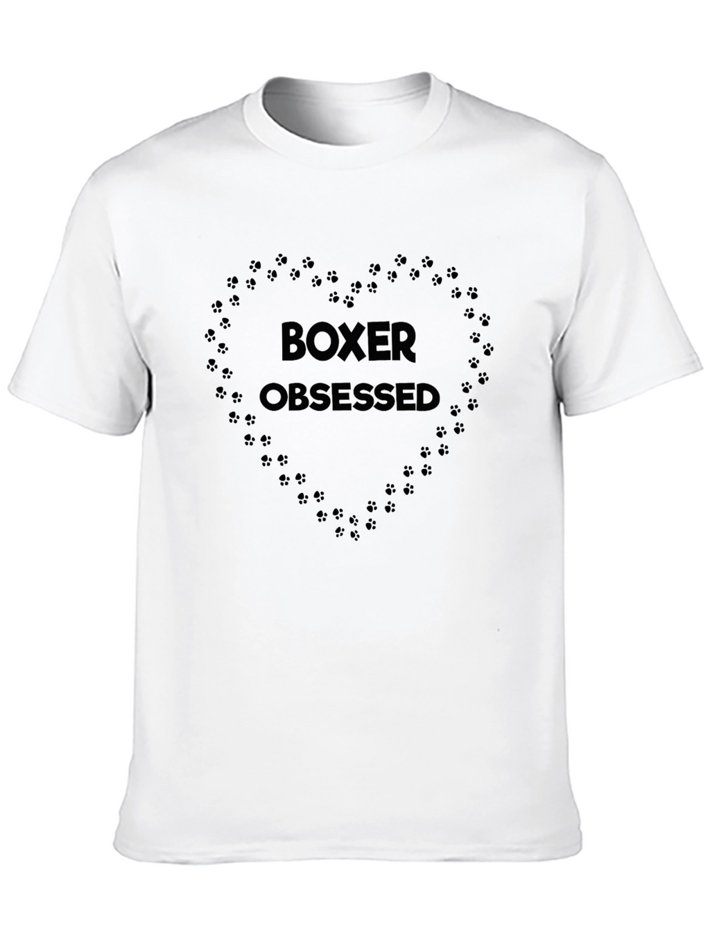 Boxer Obsessed Heart Paw Print T-Shirt