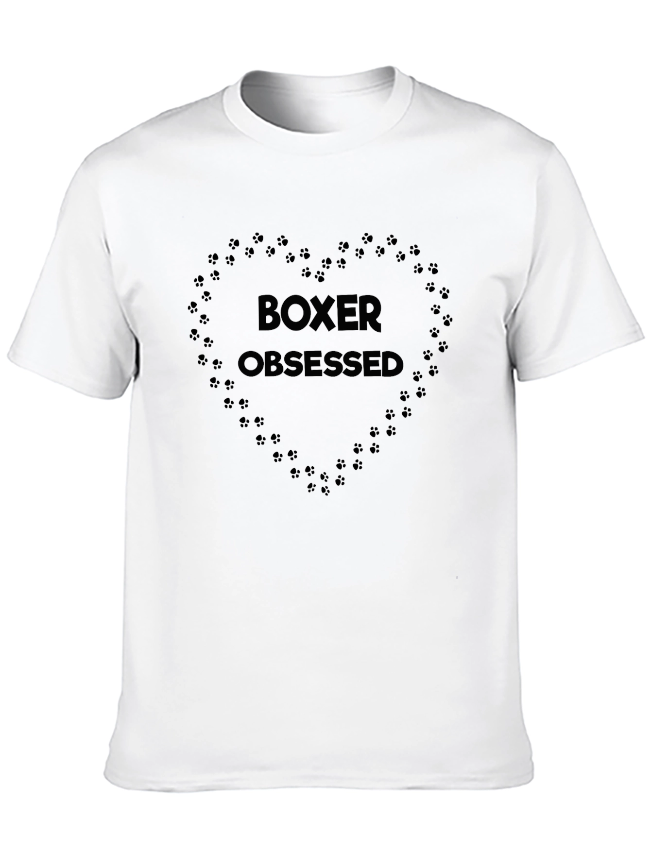 Boxer Obsessed Heart Paw Print T-Shirt