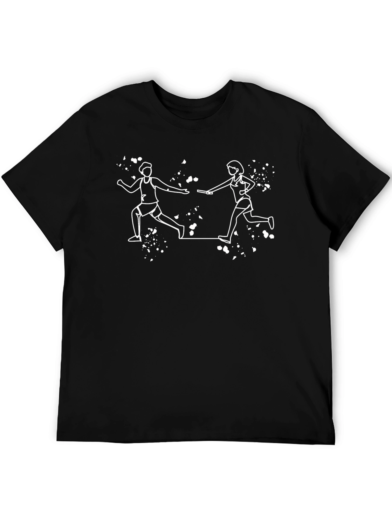 Relay Race Graphic Tee - Unisex Black Cotton T-Shirt