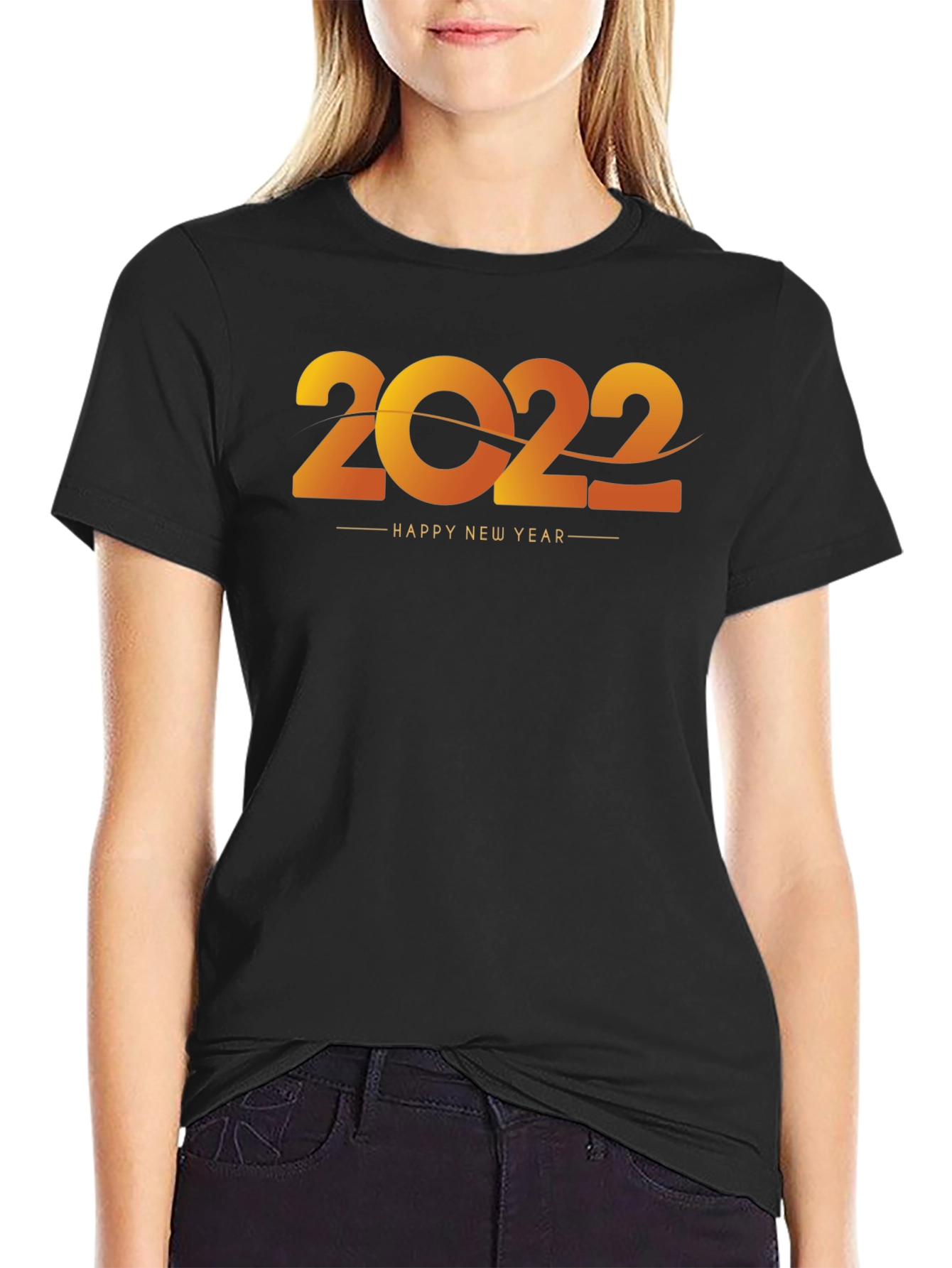 Happy New Year 2022 Black T-Shirt