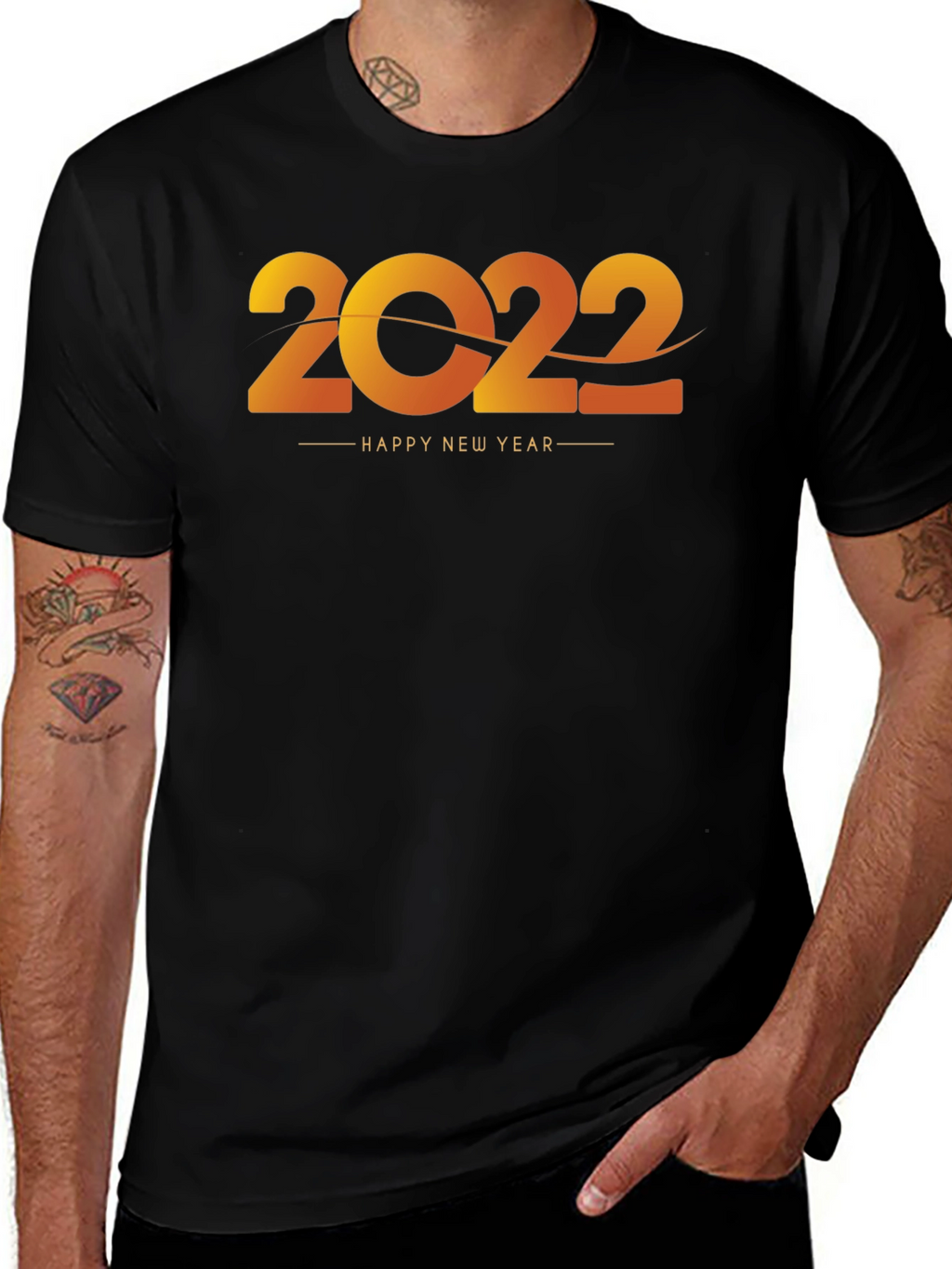 Happy New Year 2022 Black T-Shirt