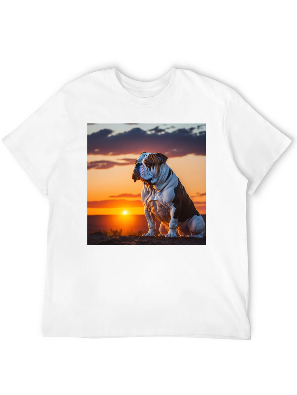 Bulldog Sunset Graphic T-Shirt - Stylish & Unique