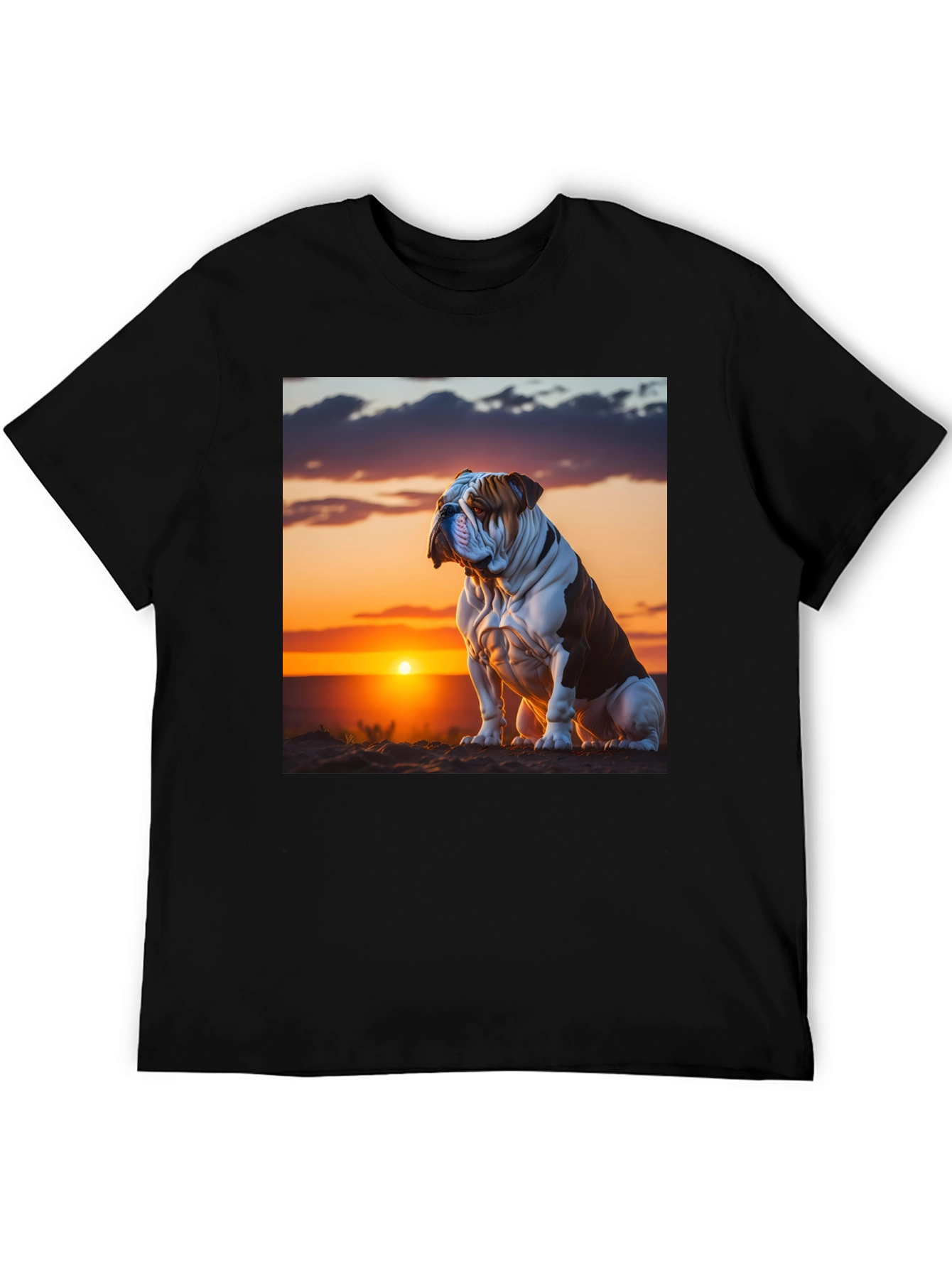 Bulldog Sunset Graphic T-Shirt - Stylish & Unique