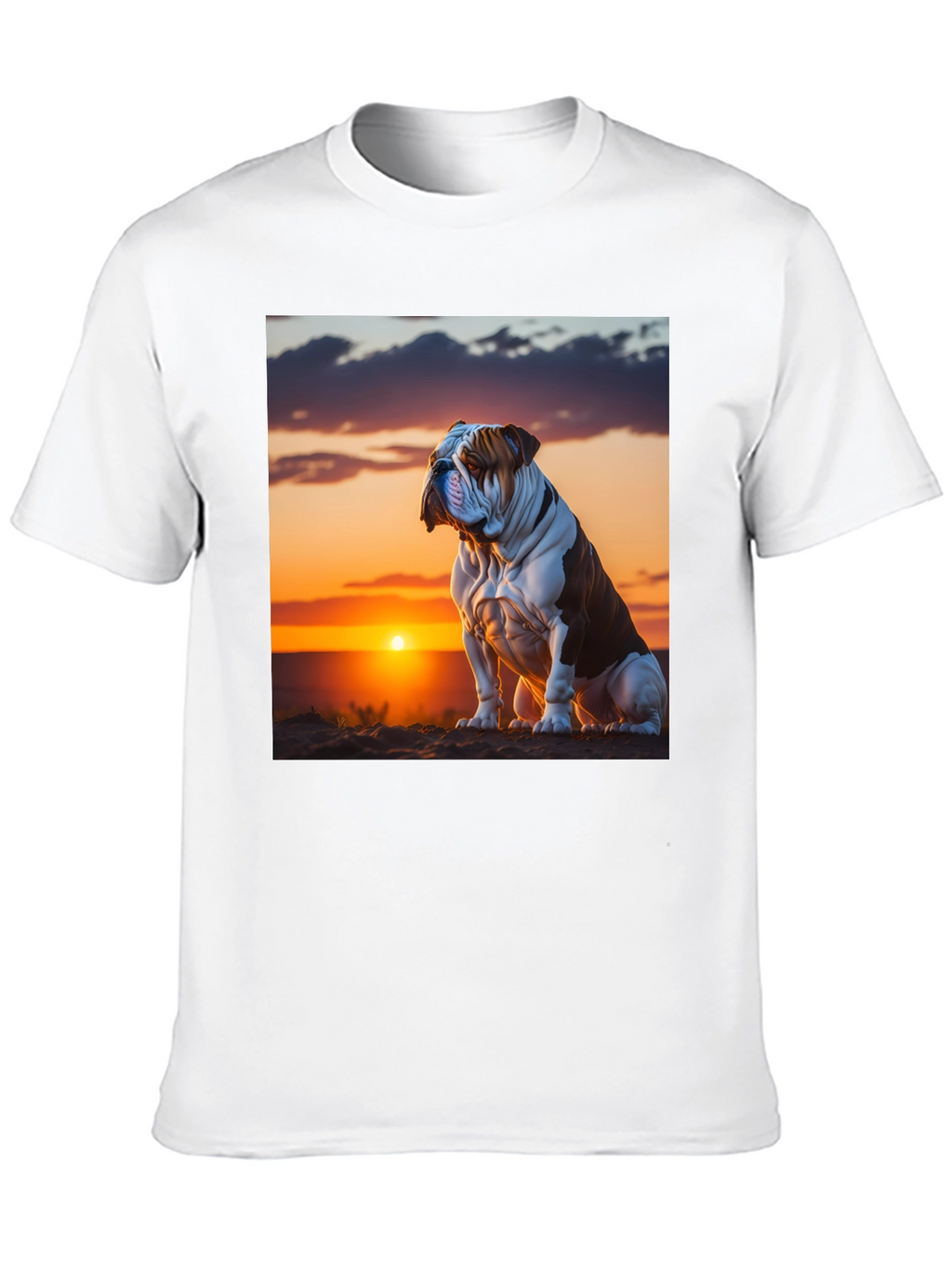 Bulldog Sunset Graphic T-Shirt - Stylish & Unique