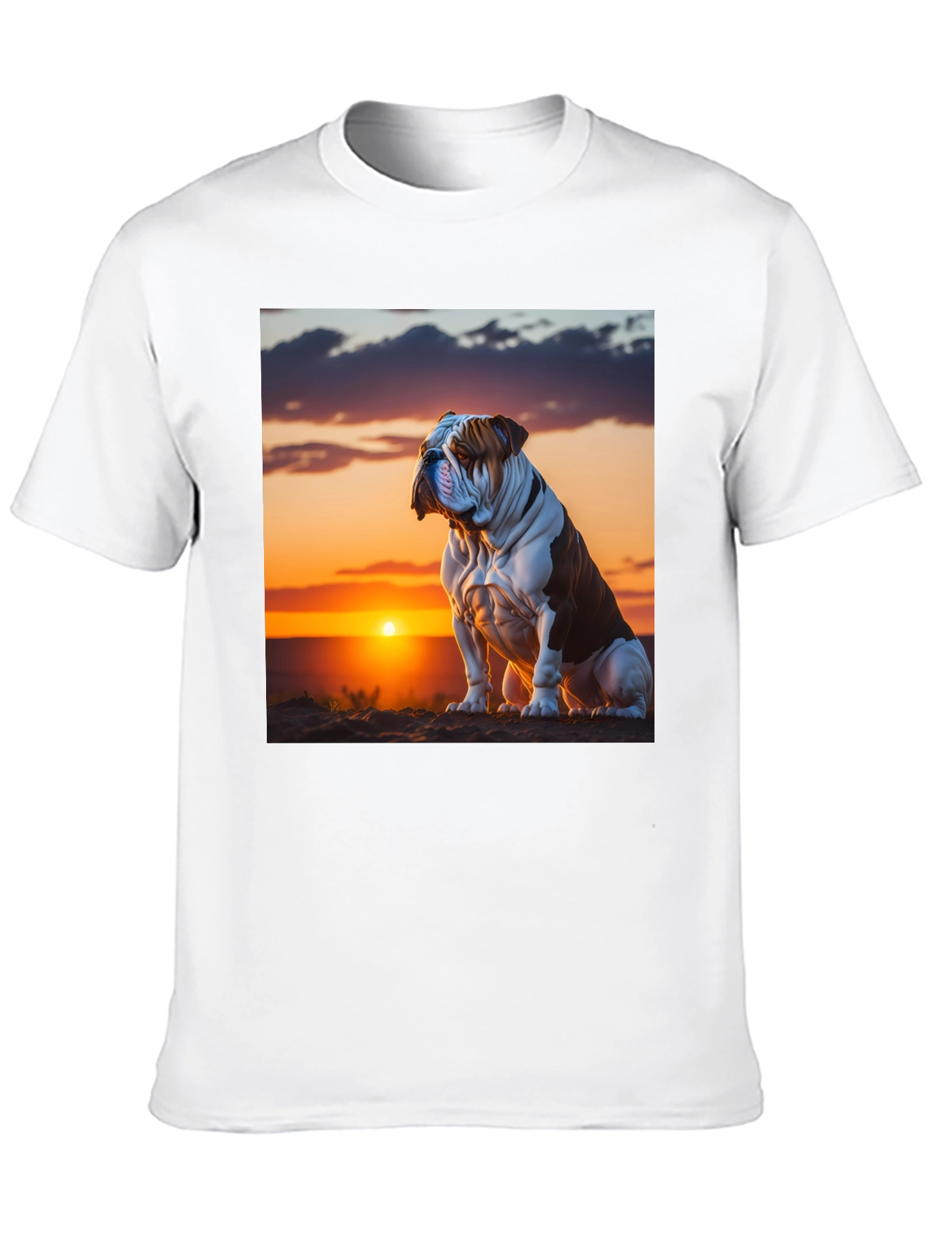 Bulldog Sunset Graphic T-Shirt - Stylish & Unique