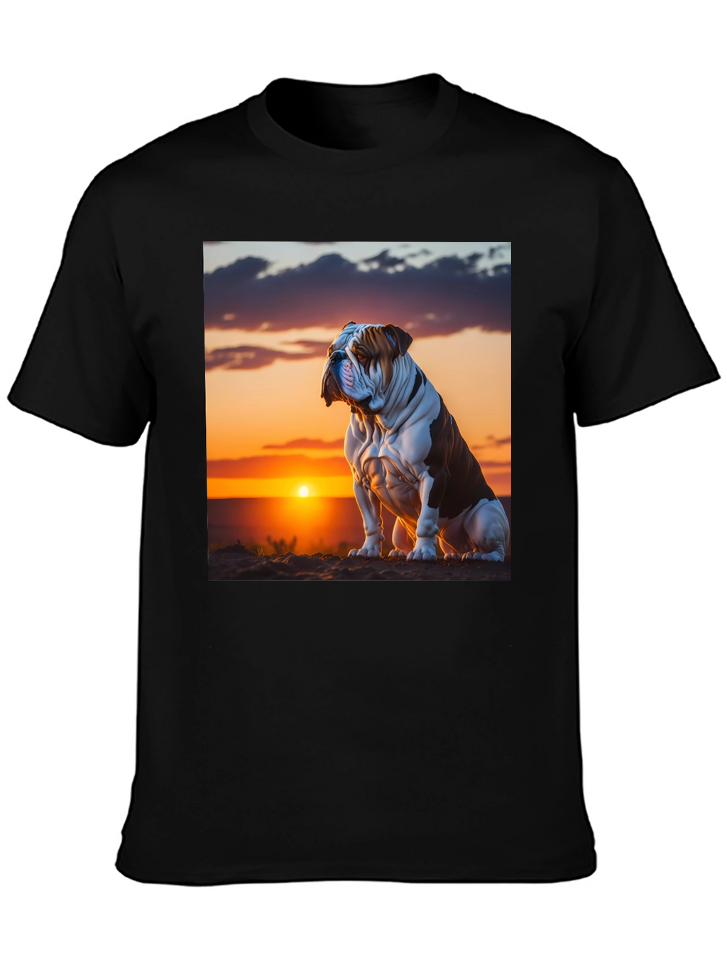 Bulldog Sunset Graphic T-Shirt - Stylish & Unique