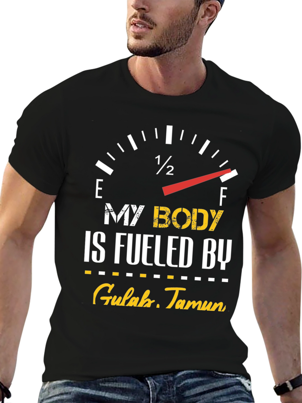 Fueled by Gulab Jamun Black T-Shirt