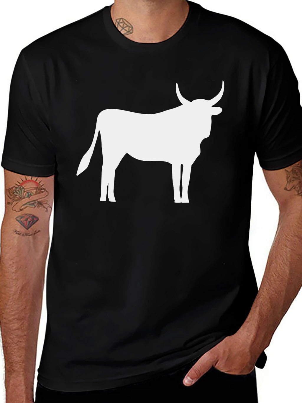 Bull Silhouette Black T-Shirt