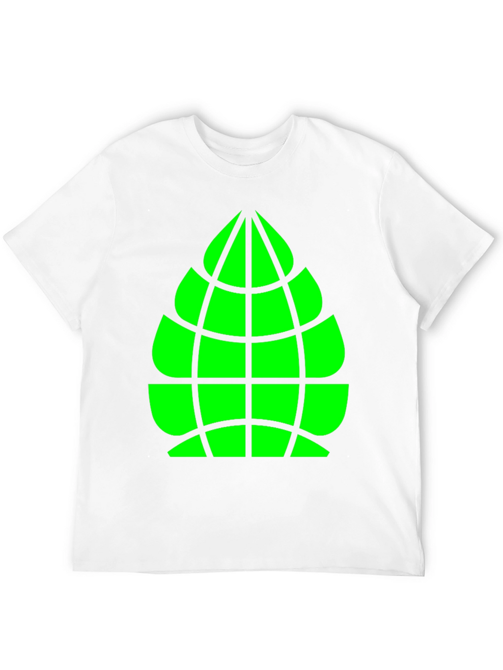 Geometric Green Globe Graphic Tee - Casual Black Shirt