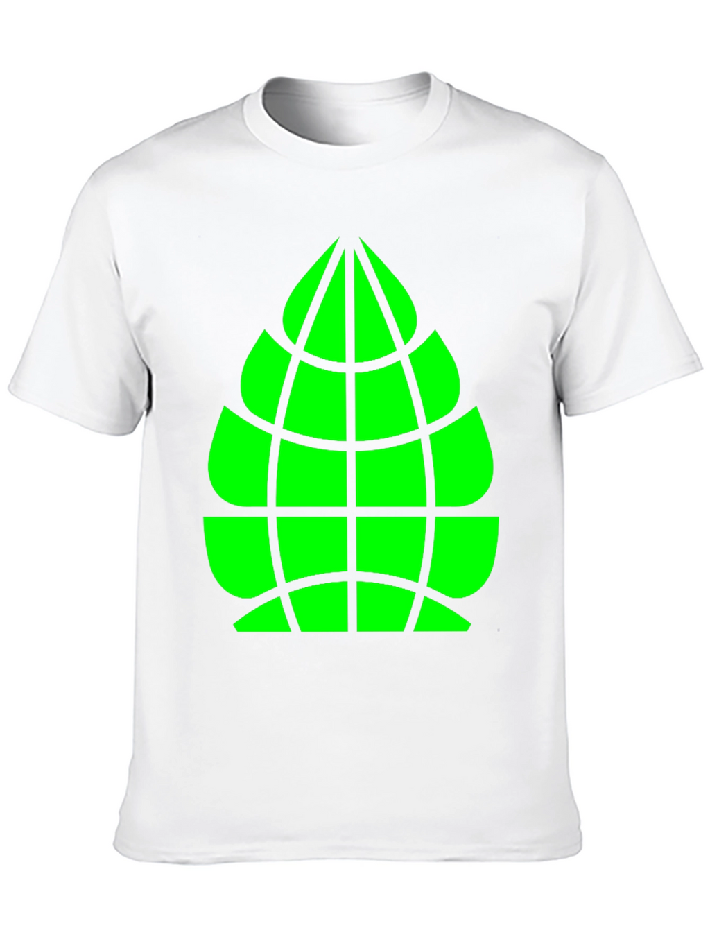 Geometric Green Globe Graphic Tee - Casual Black Shirt