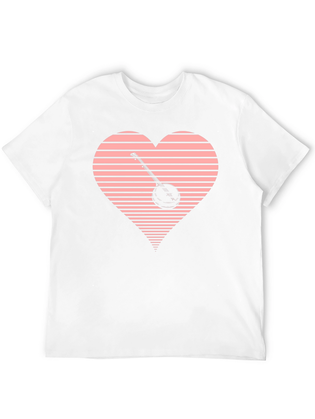 Banjo Heart Graphic Tee - Black Cotton T-Shirt