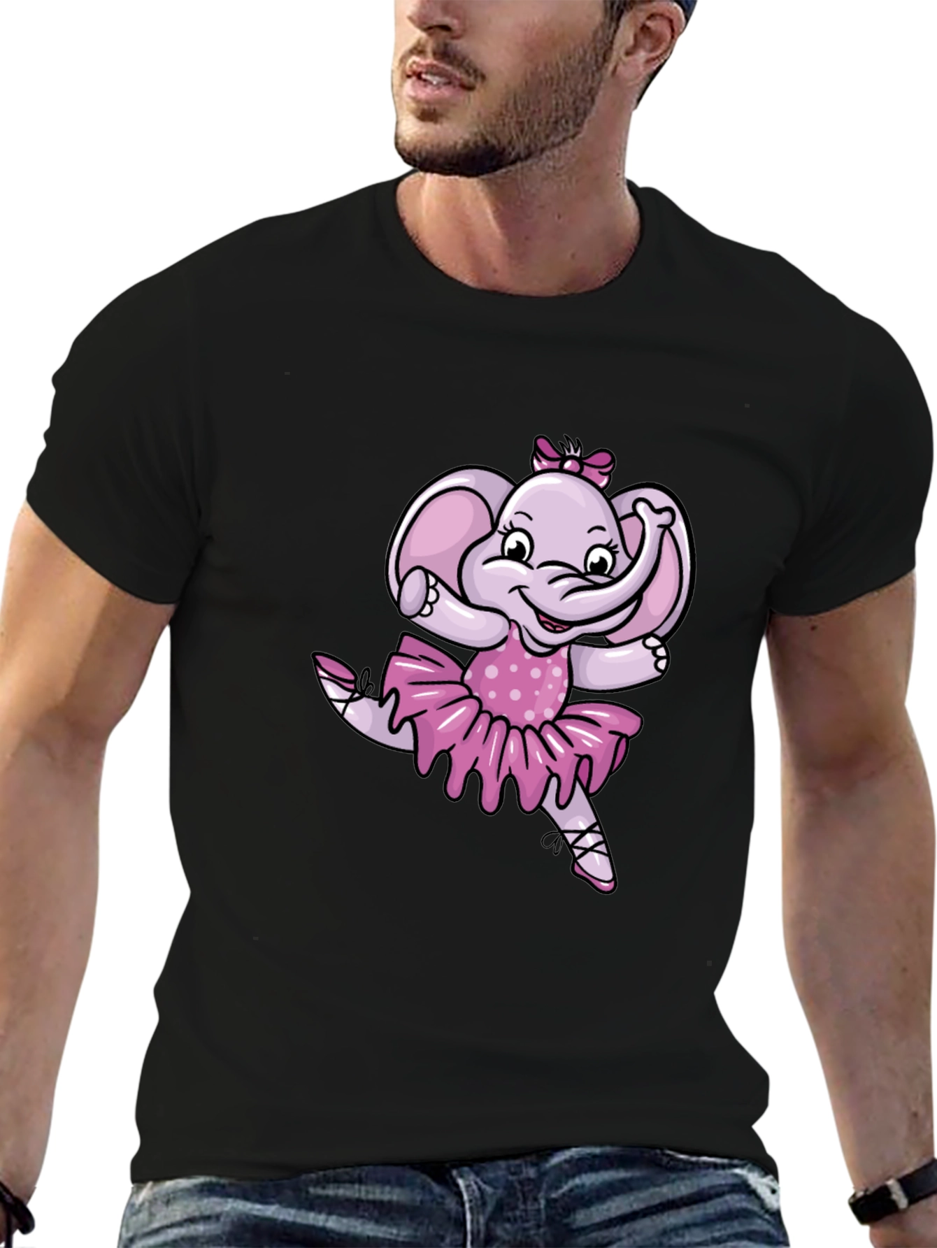 Ballerina Elephant Black T-Shirt