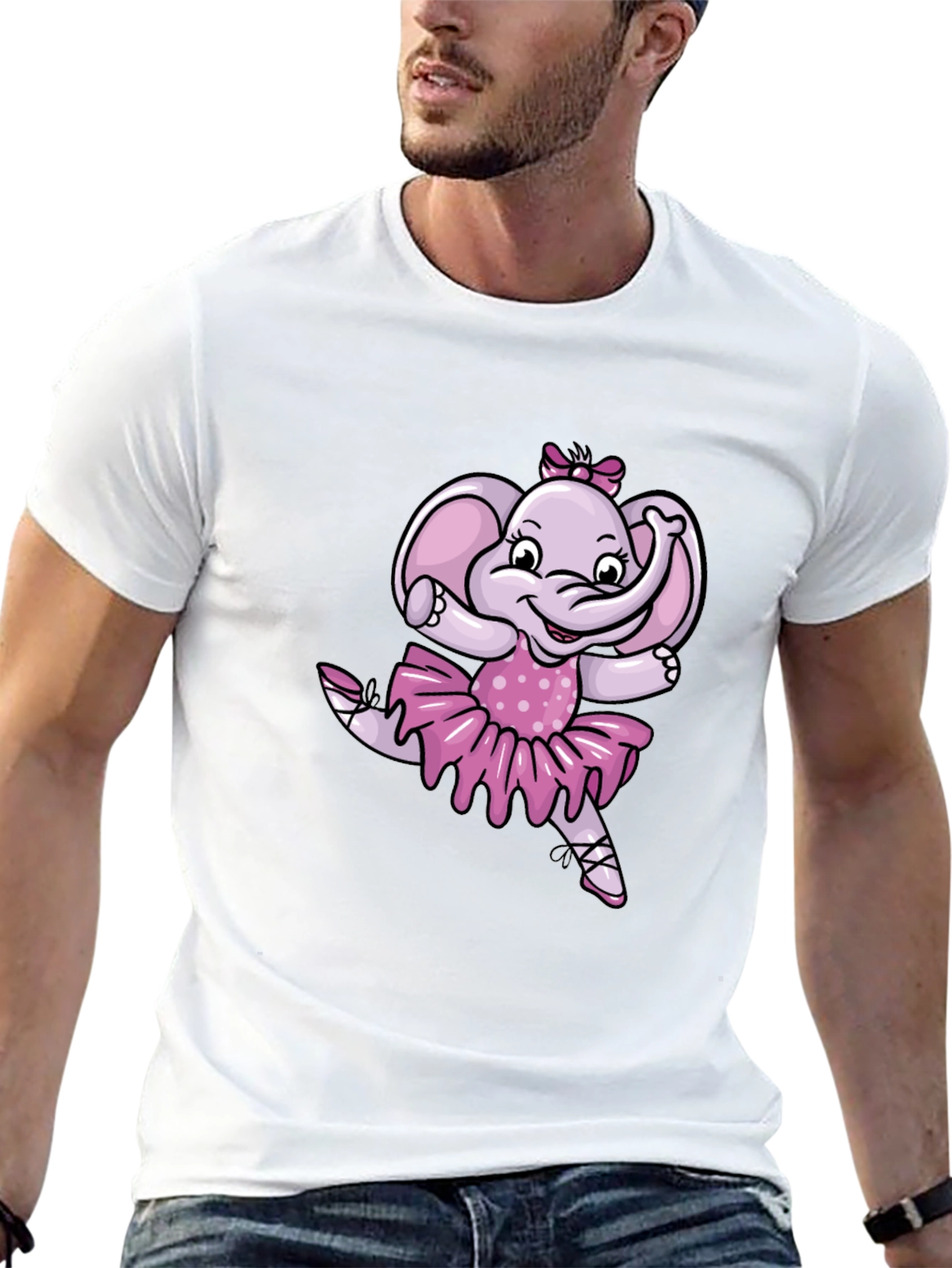 Ballerina Elephant Black T-Shirt