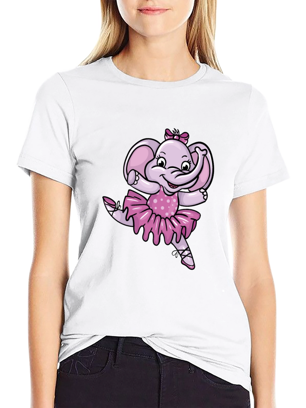 Ballerina Elephant Black T-Shirt