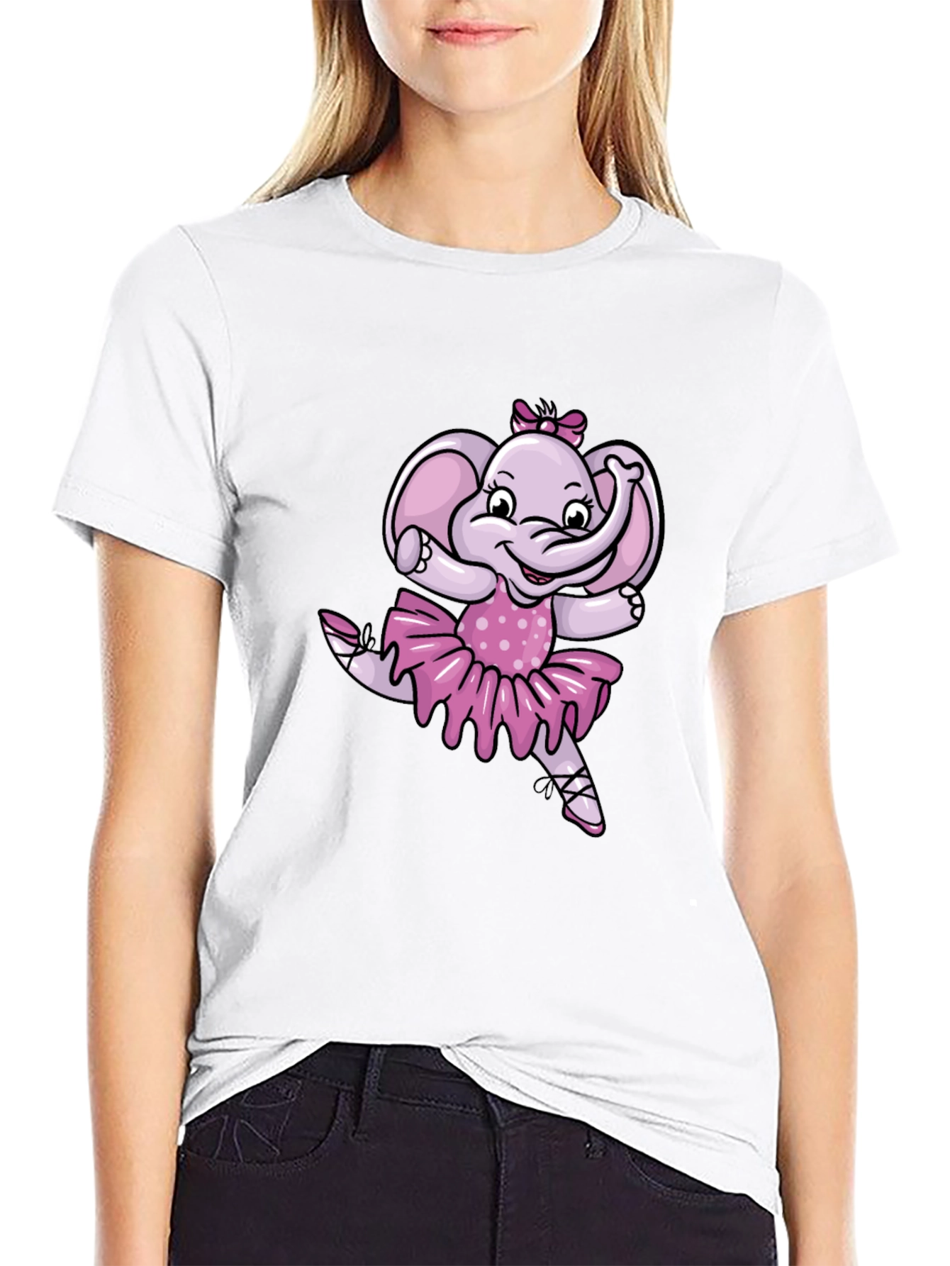 Ballerina Elephant Black T-Shirt