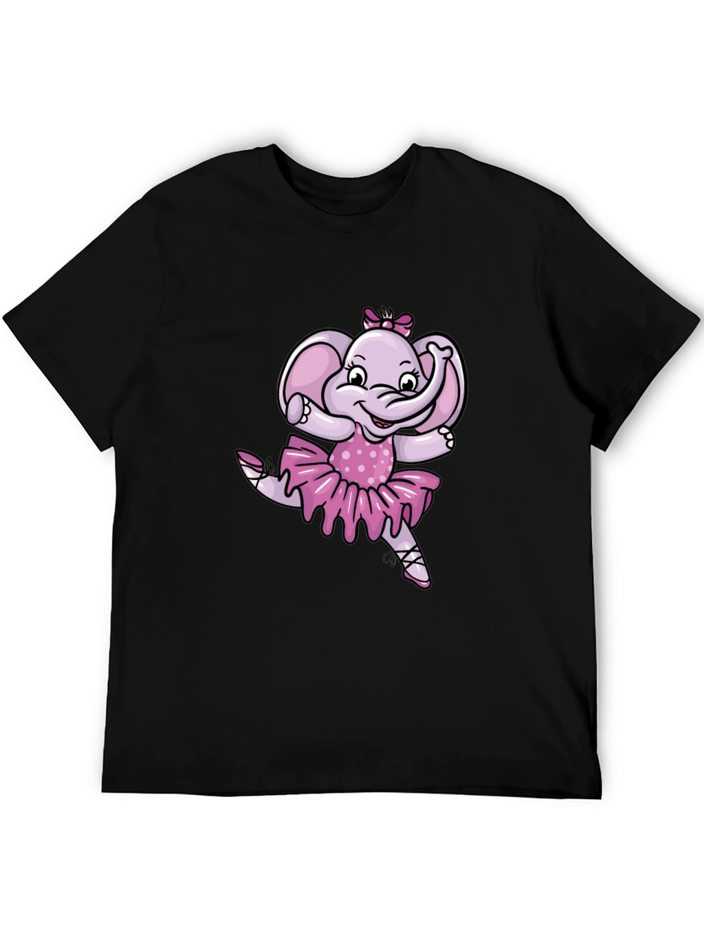 Ballerina Elephant Black T-Shirt