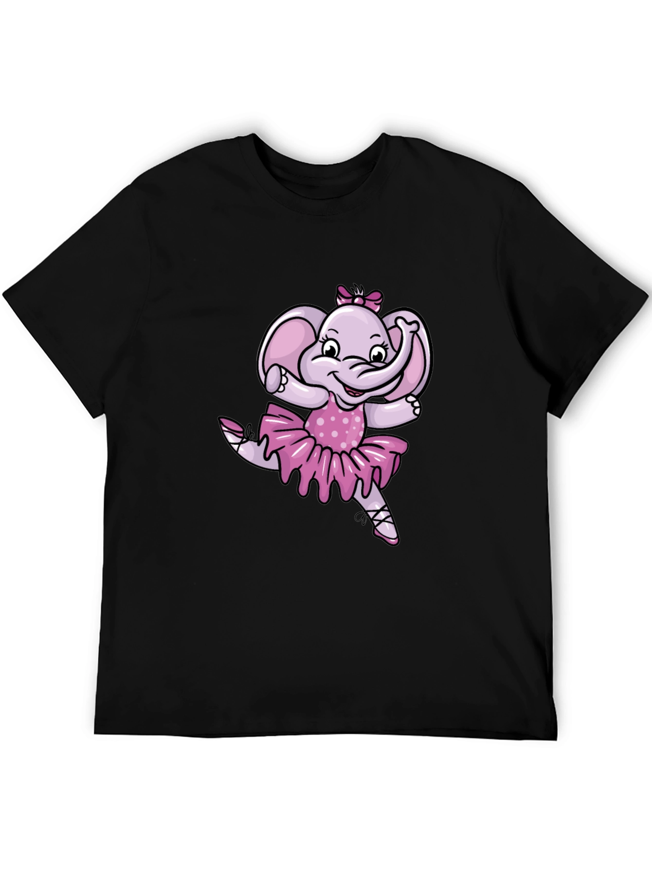 Ballerina Elephant Black T-Shirt