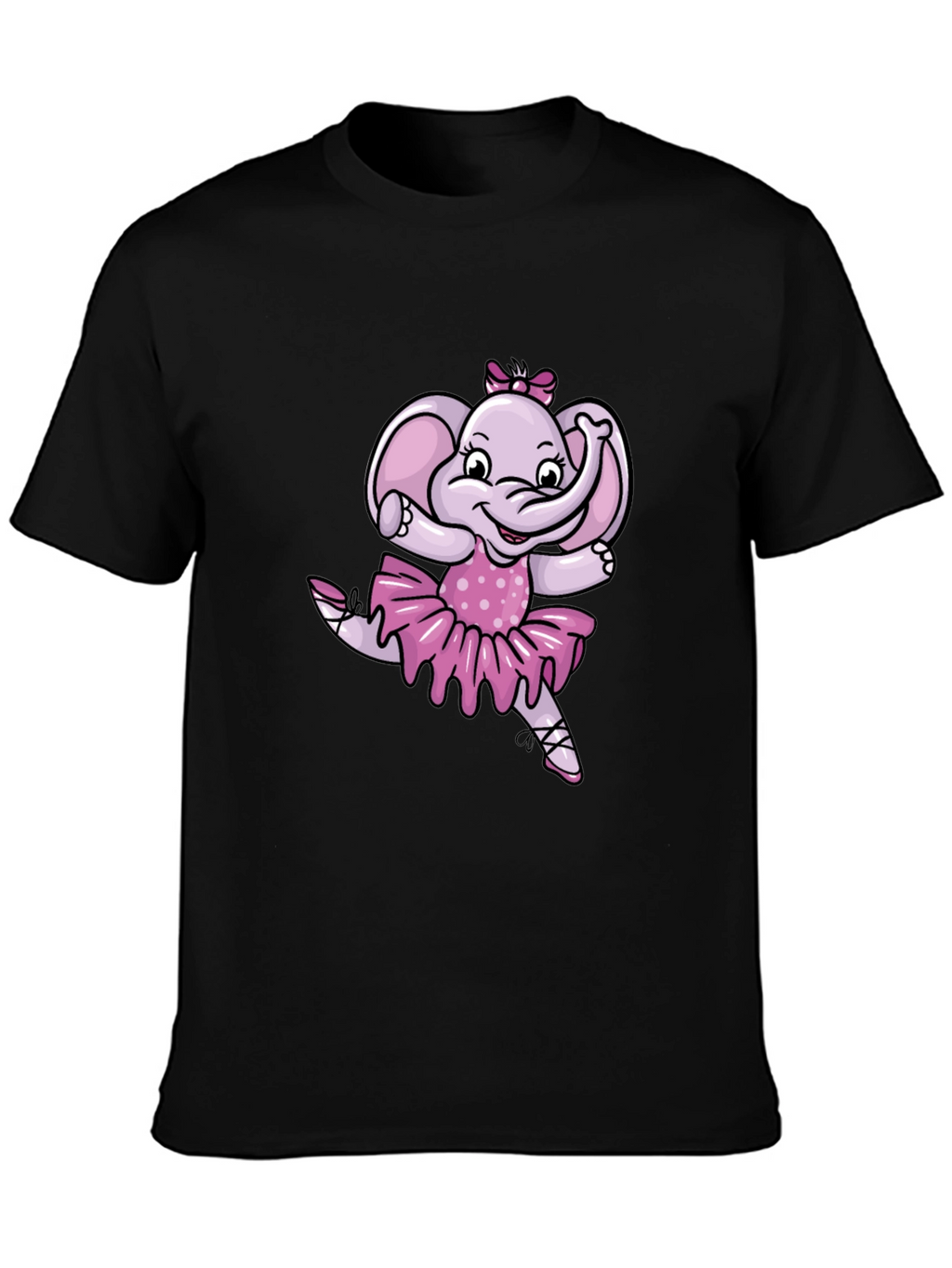 Ballerina Elephant Black T-Shirt