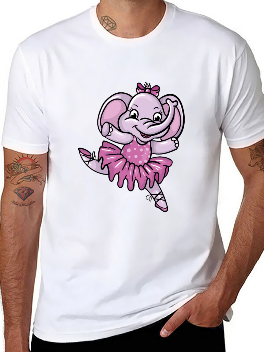 Ballerina Elephant Black T-Shirt