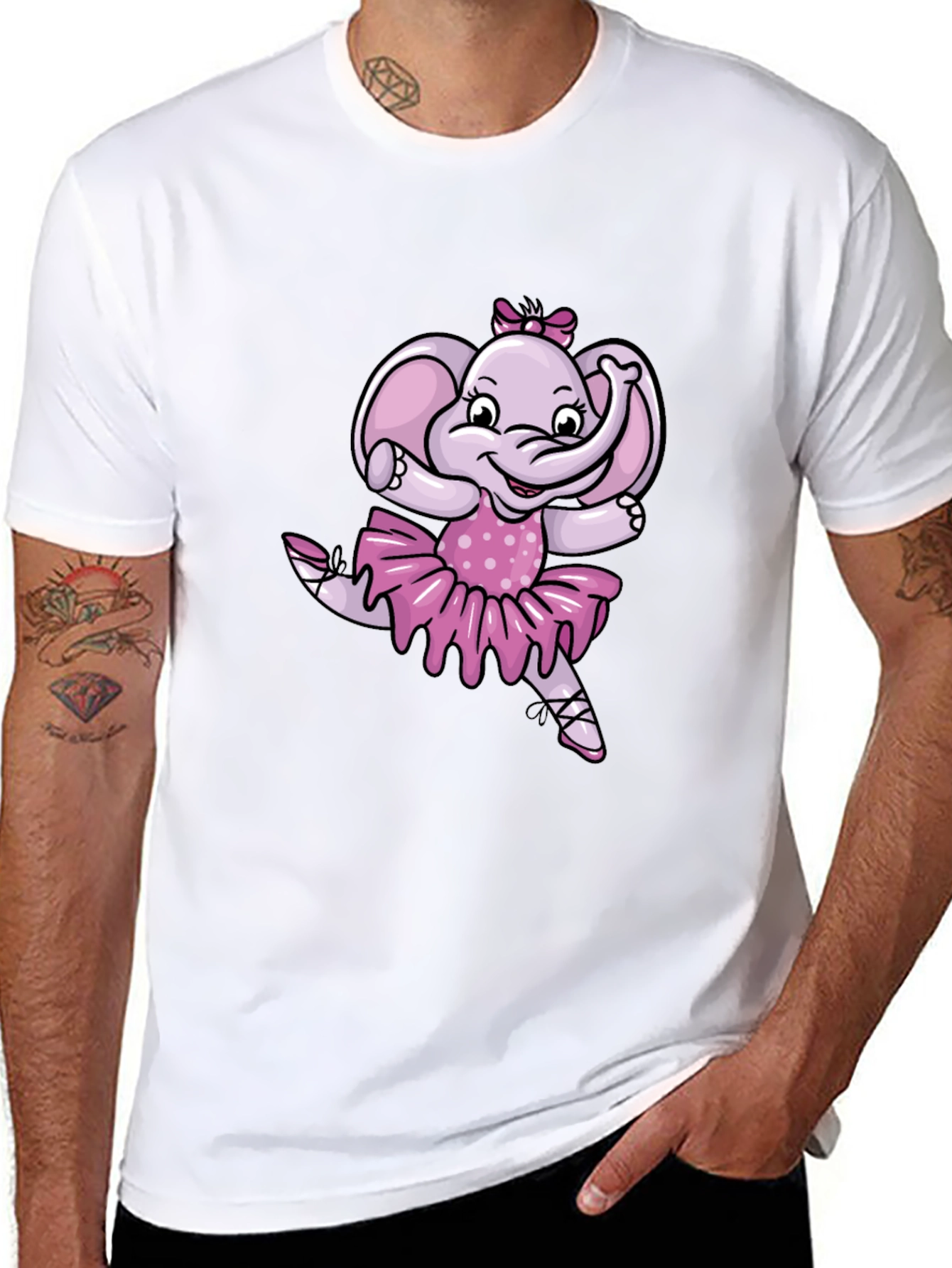 Ballerina Elephant Black T-Shirt