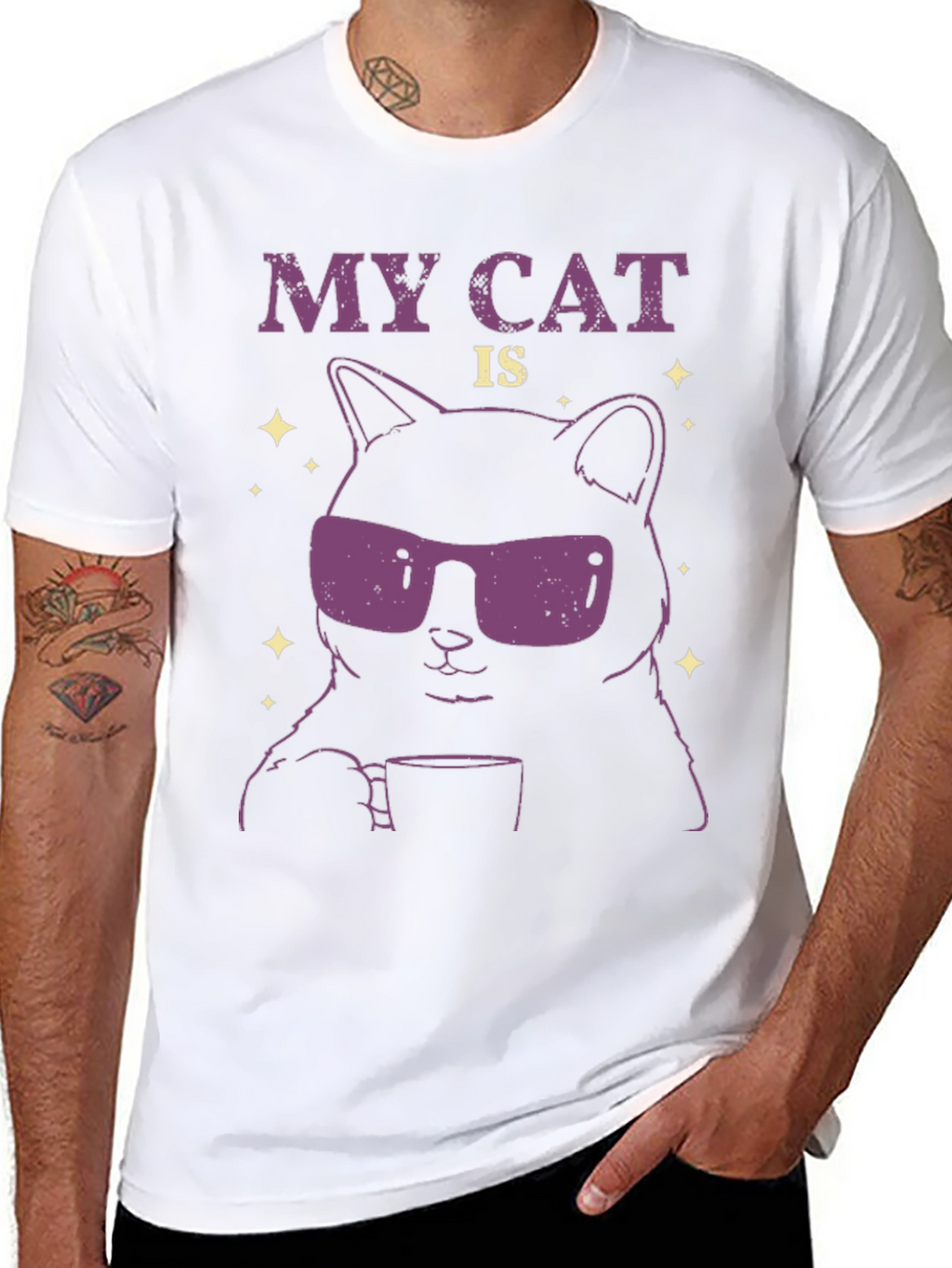 Cool Cat T-Shirt - Funny Graphic Tee