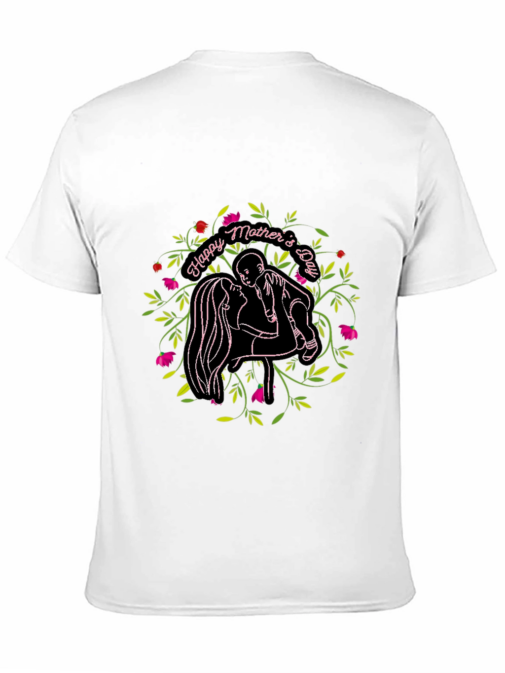 Happy Mothers Day Graphic Black T-Shirt