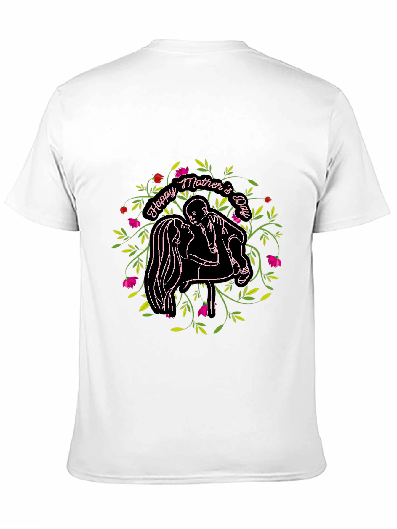 Happy Mothers Day Graphic Black T-Shirt