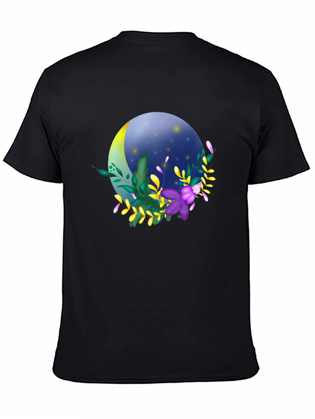 Floral Moon T-Shirt - Stylish Night Design