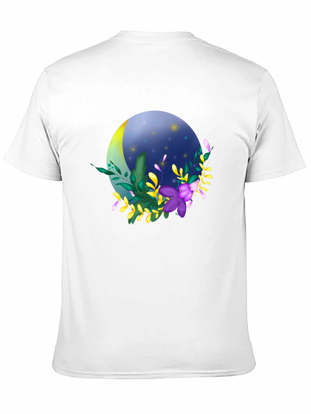 Floral Moon T-Shirt - Stylish Night Design